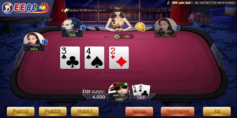 Không gian đặt cược xì tố EE88 đẳng cấp