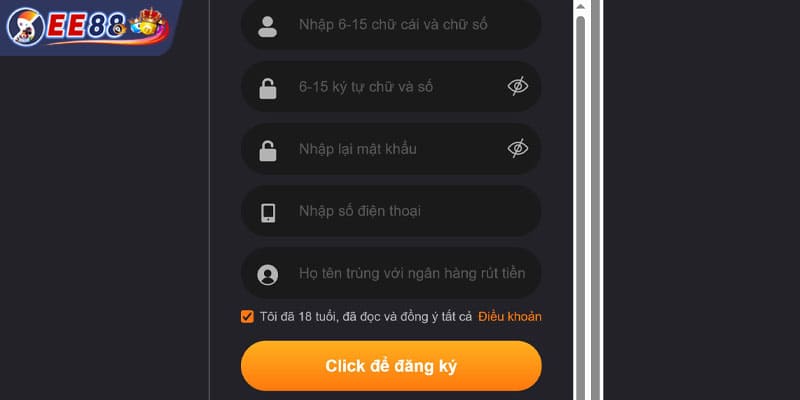 Thực hiện các bước khởi tạo tài khoản đăng ký EE88